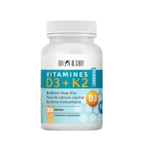 BIOHERBS VITAMINES D3+K2 30 GELULES