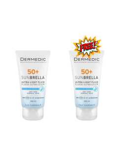 DERMEDIC pack SUNBRELLA fluide ultra légère SPF 50+ Peaux sèches et normales sensibles 40 ml*2