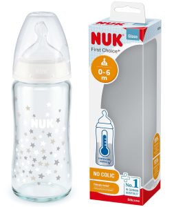 NUK BIBERON EN VERRE FIRST CHOICE 0-6 MOIS 240ML